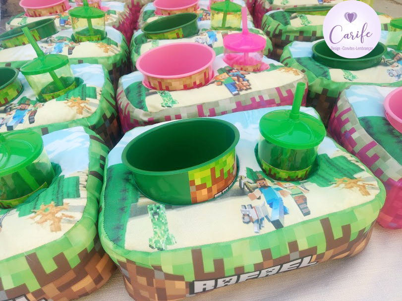 Lembrancinhas  Personalizada Minecraft Almofada cinema